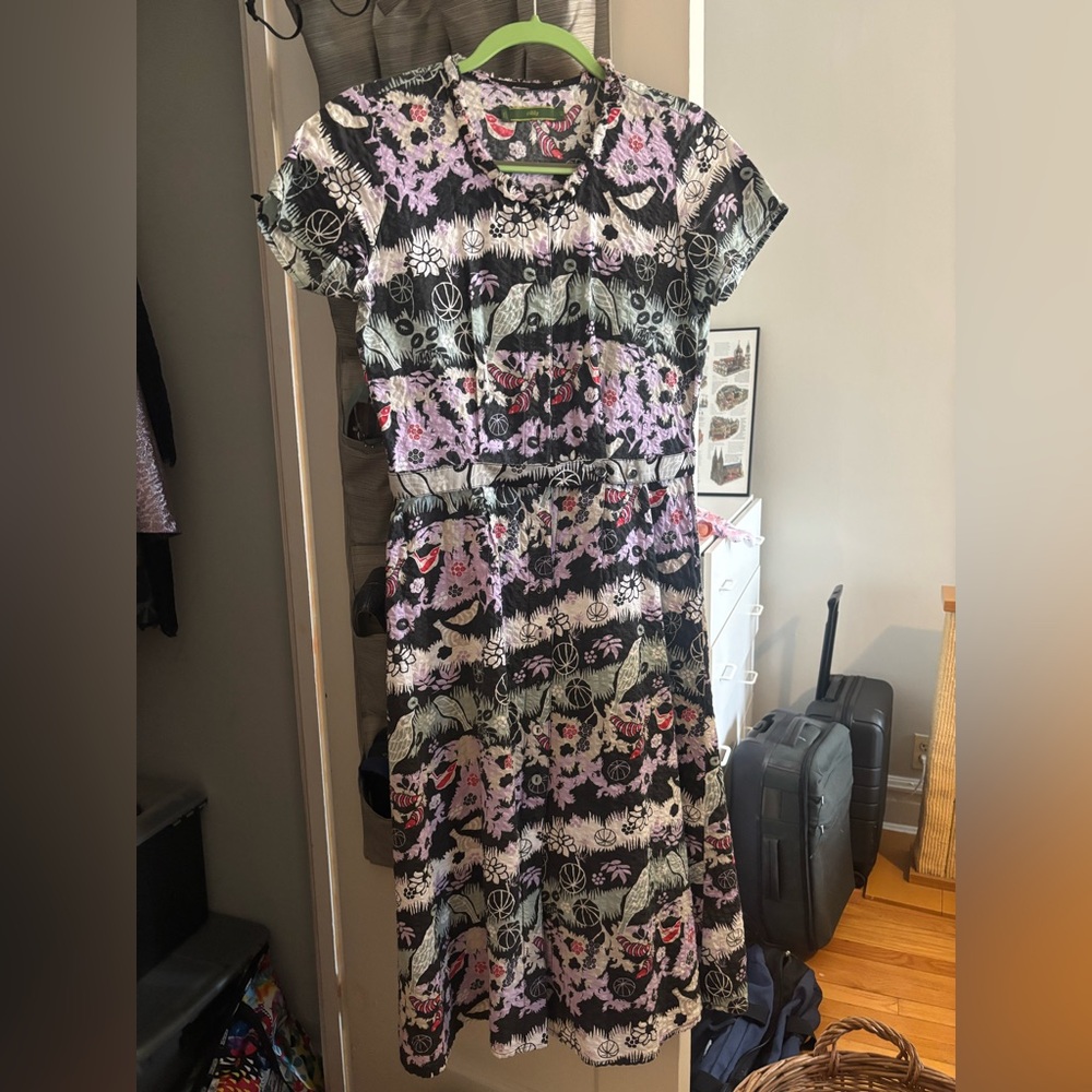 Oilily Black and Purple Floral Maxi Dress